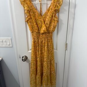 Floral Yellow Midi Dress- NWOT